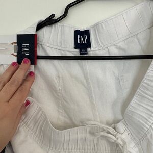 GAP Classic White Drawstring linen pants